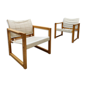 Set of 2 Swedish safari chairs 'diana' Karin Mobring