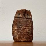 Owl sculpture in Italian pottery from the mid-century by Aldo Londi for Bitossi, 1960s.