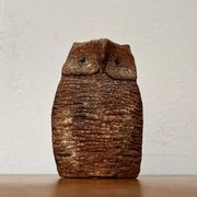 Owl sculpture in Italian pottery from the mid-century by Aldo Londi for Bitossi, 1960s.
