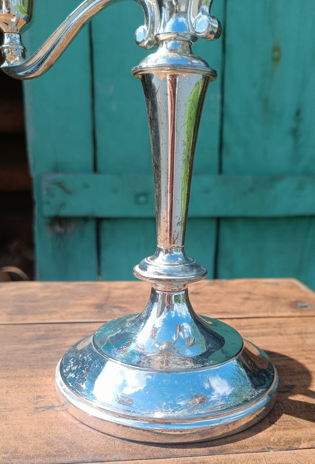 English silver candelabra candlestick