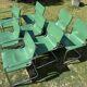 Set of 6 Chairs and 2 Matteo Grassi Armchairs in leather - rare "Basque" green