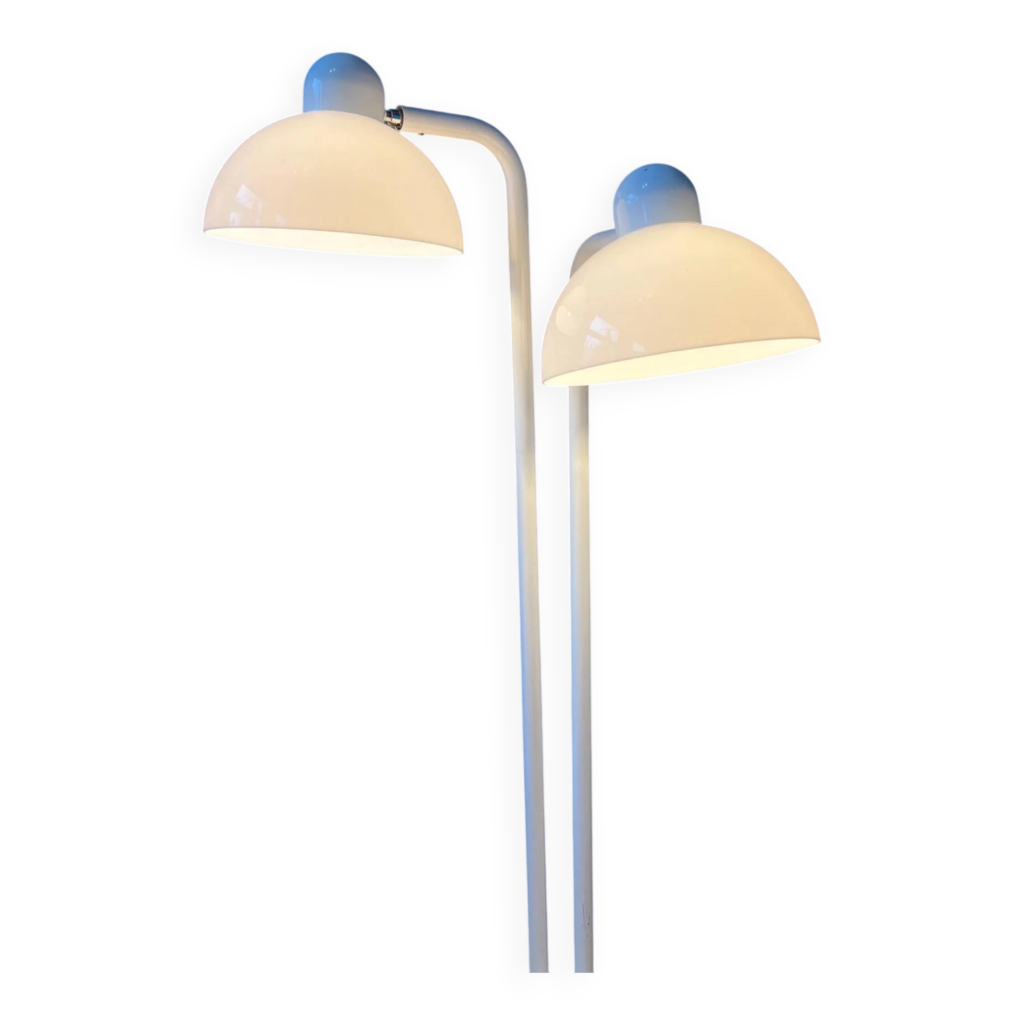 Lampadaire vintage en verre acrylique blanc style spatial