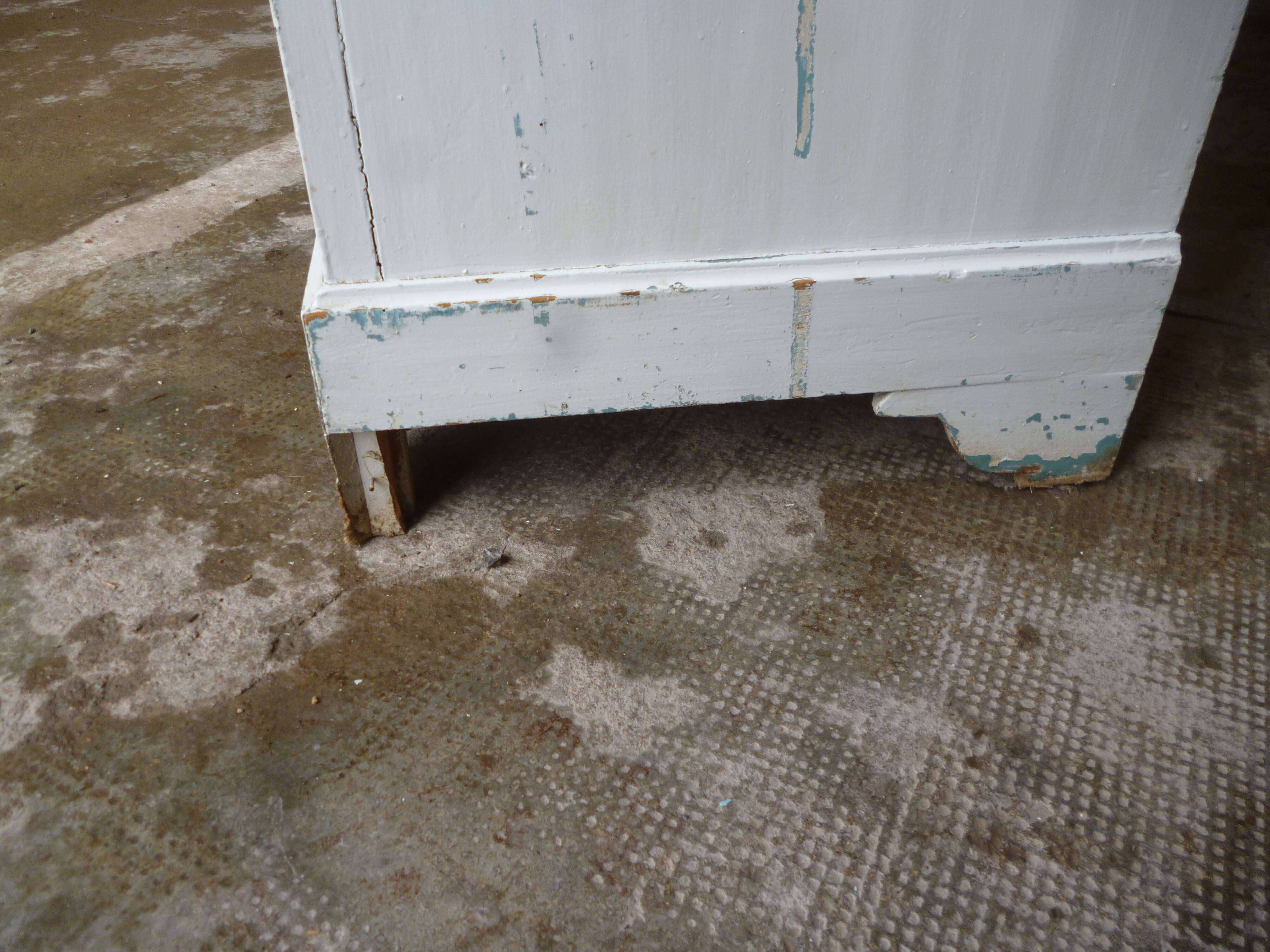 Old white patina workshop cabinet