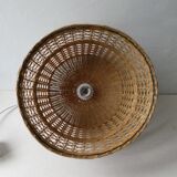 70s woven wicker pendant light