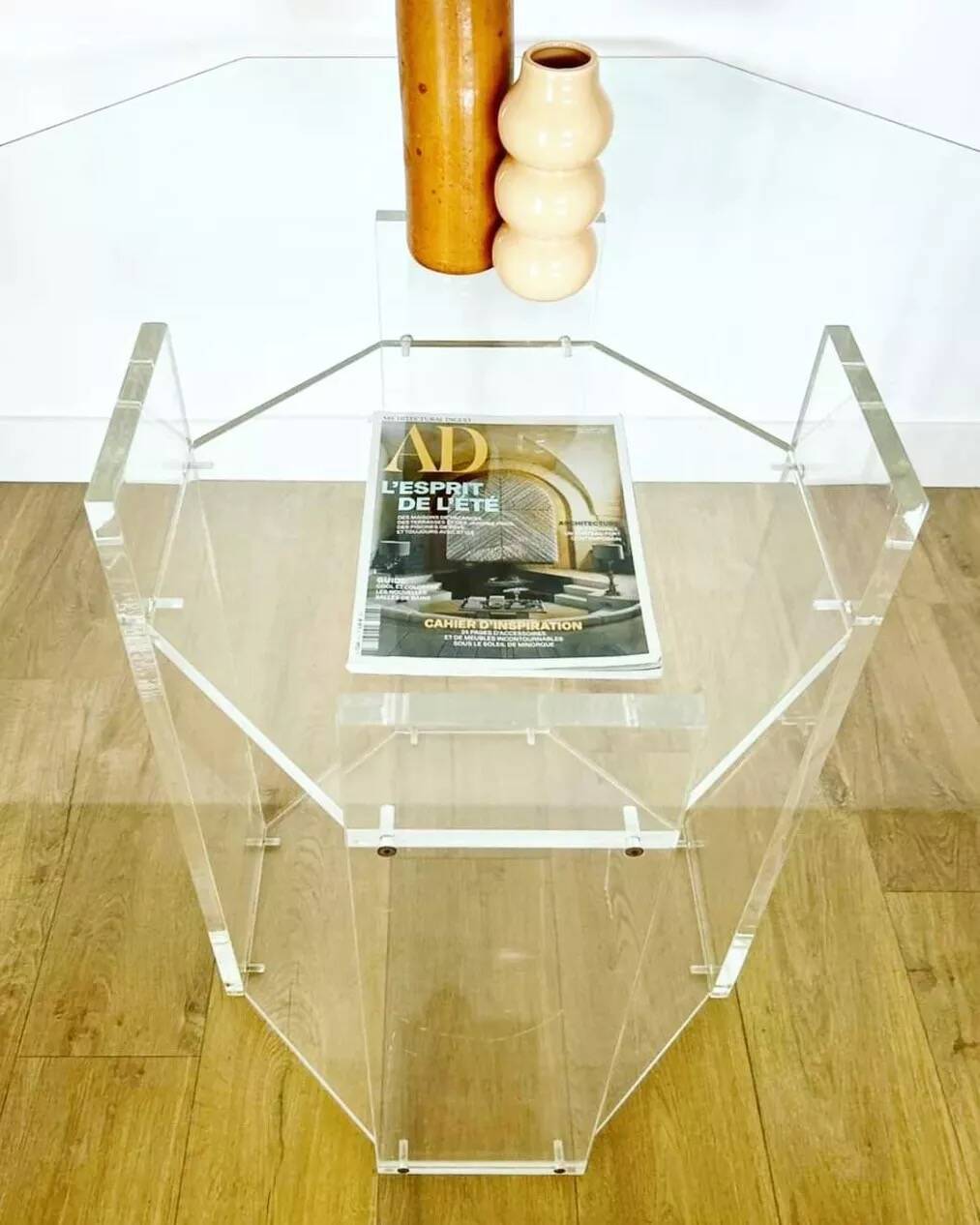 octagonal glass table