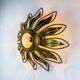 Sunburst ceiling light fixture or sconce, gilt iron & exposed bulb France, 1970s