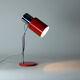 Lampe de table en chrome et métal rouge, par Josef Hurka pour Napako années 1960