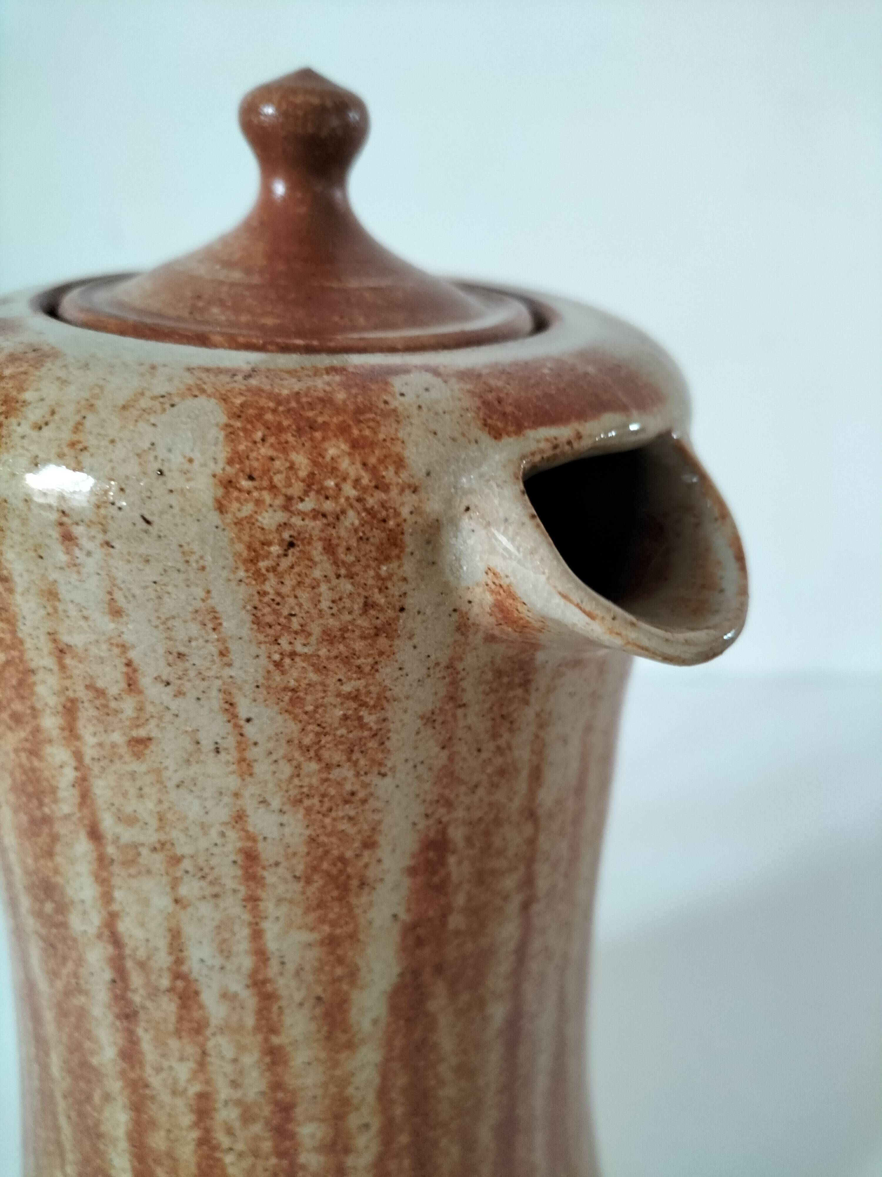 Stoneware coffee service signed Daniel Auger, Puisaye (Burgundy), 1970s