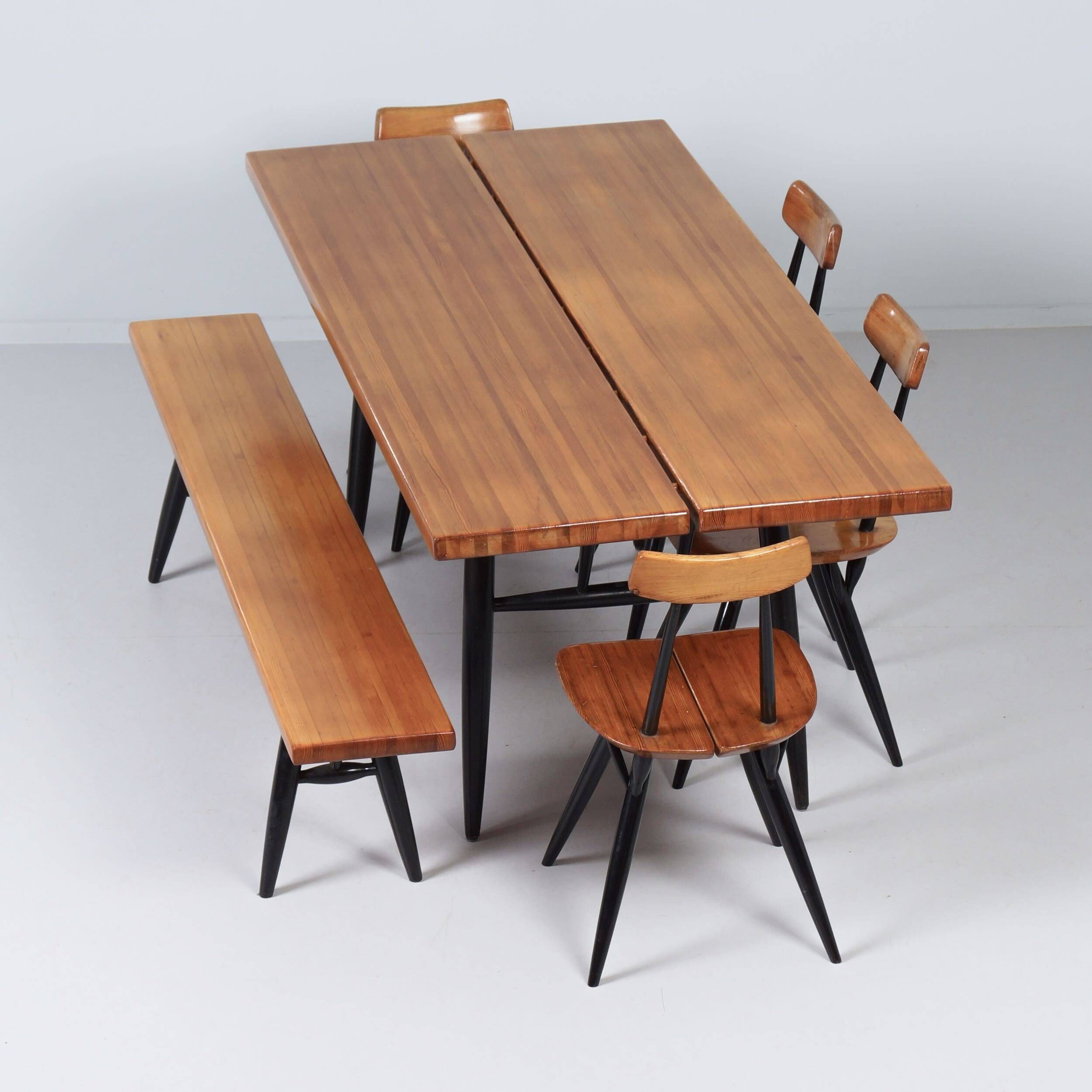 Pirkka dining set by Ilmari Tapiovaara for Asko & Laukaan Puu, 1950s