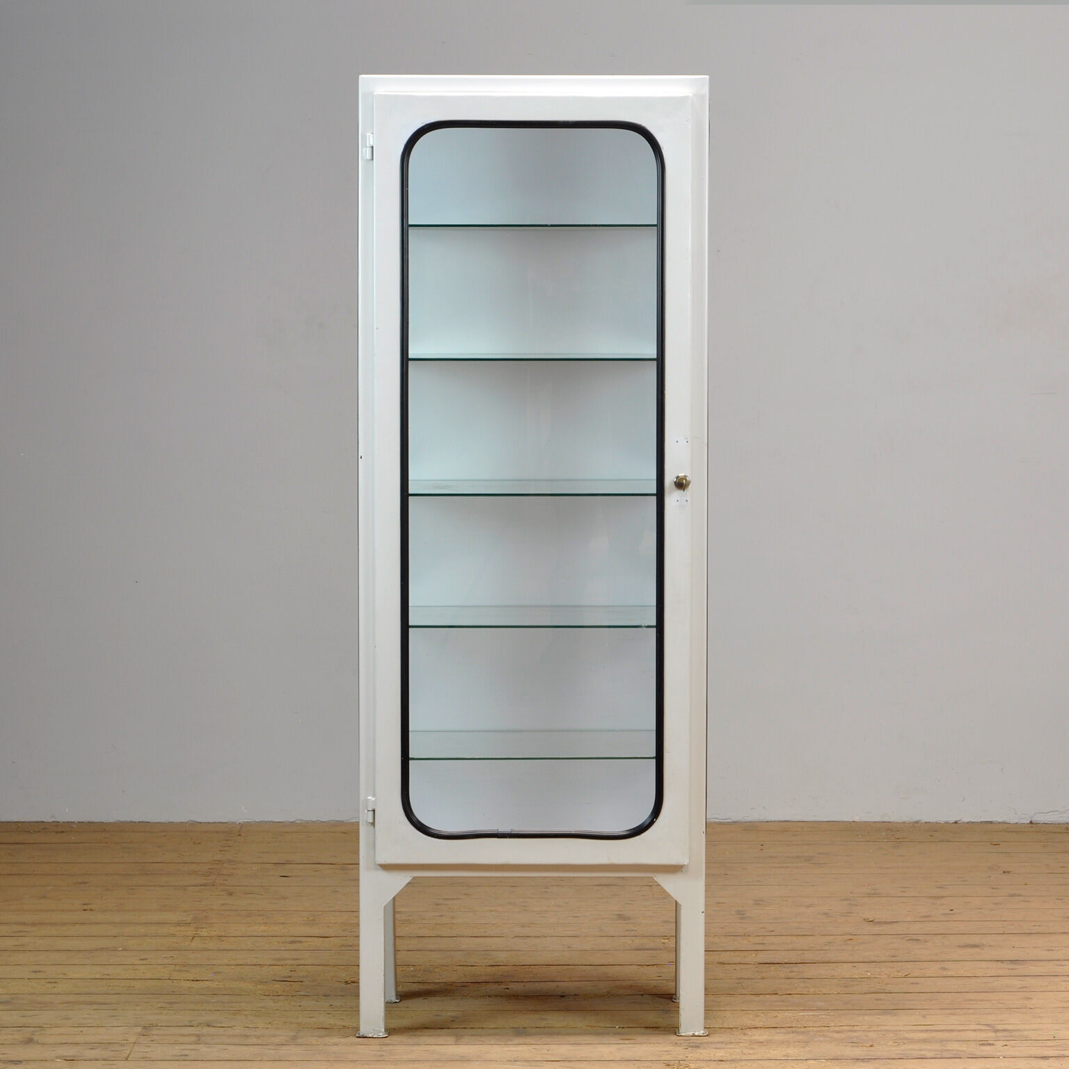 Glass & Iron Medical Cabinet, 1970s