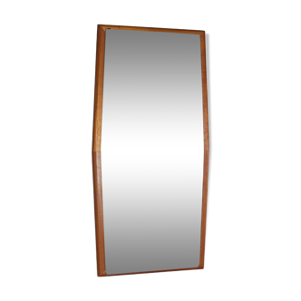 Vintage Teak Mirror Denmark 1960s 42x82cm