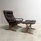 Fauteuil Siesta avec repose-pieds par Ingmar Relling, années 1960.
