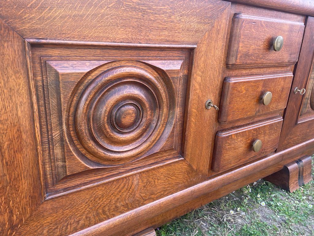 Art deco solid oak sideboard 1940
