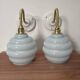 Pair of blue swan neck wall lights