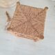 Old stool in wood and straw brutalist look