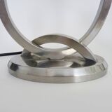 Pair of table lamps, Art Deco bedside lamp, chrome metal