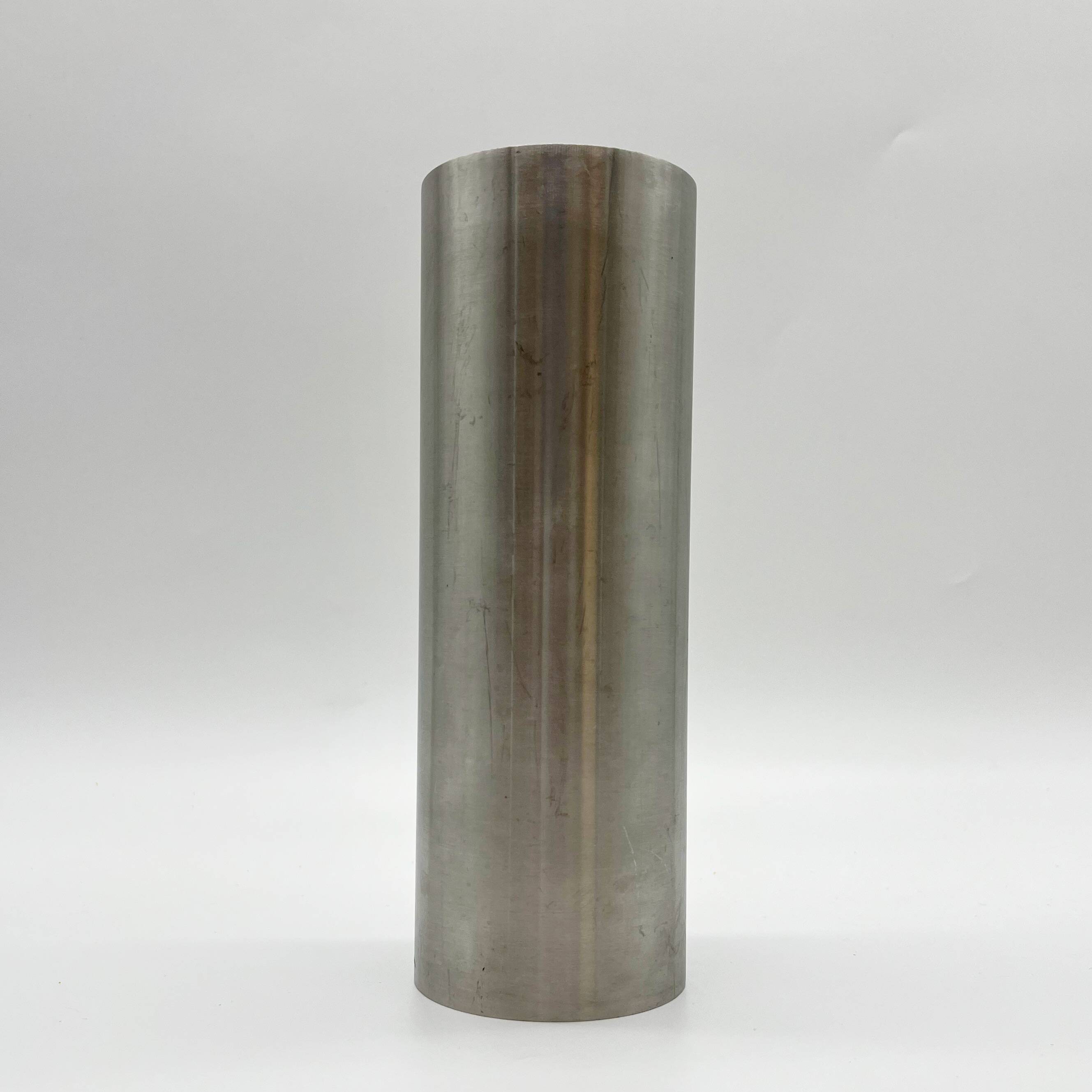 Roll vase / built-in flower stick – brushed aluminum, 1970s