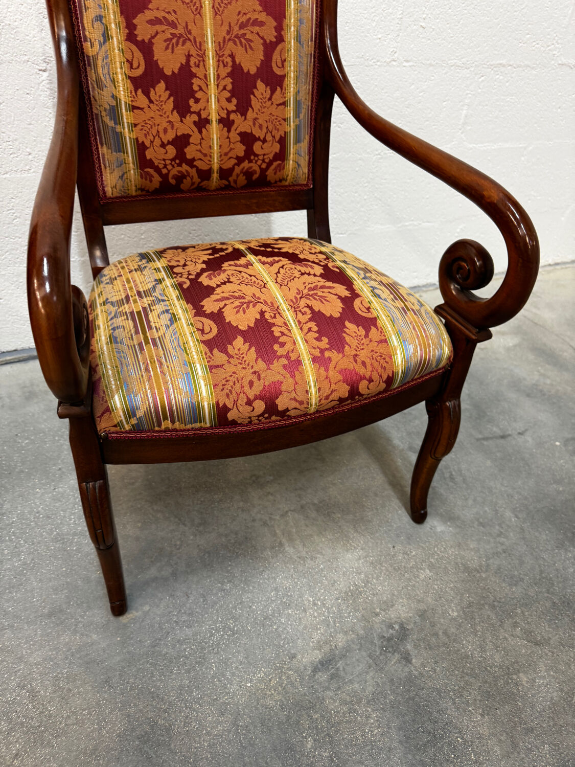 Pair of cross-back armchairs, Empire style, 19th century.