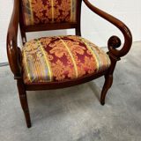 Pair of cross-back armchairs, Empire style, 19th century.