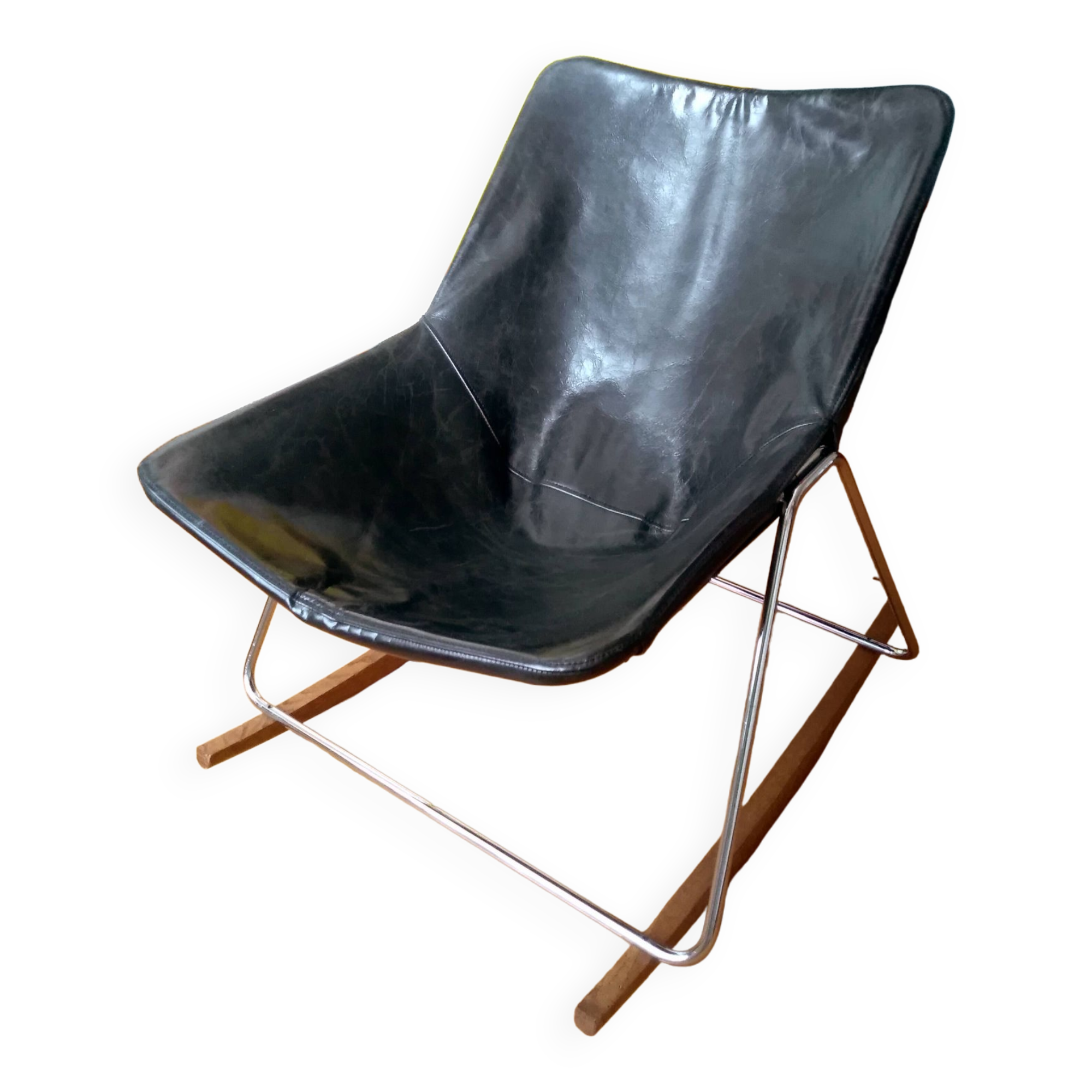 G1 leather armchair, rocker. Pierre Guariche