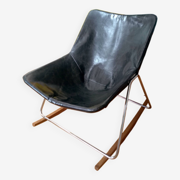 G1 leather armchair, rocker. Pierre Guariche