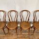 Series of 4 old bistro chairs in curved wood Stamp FISCHEL