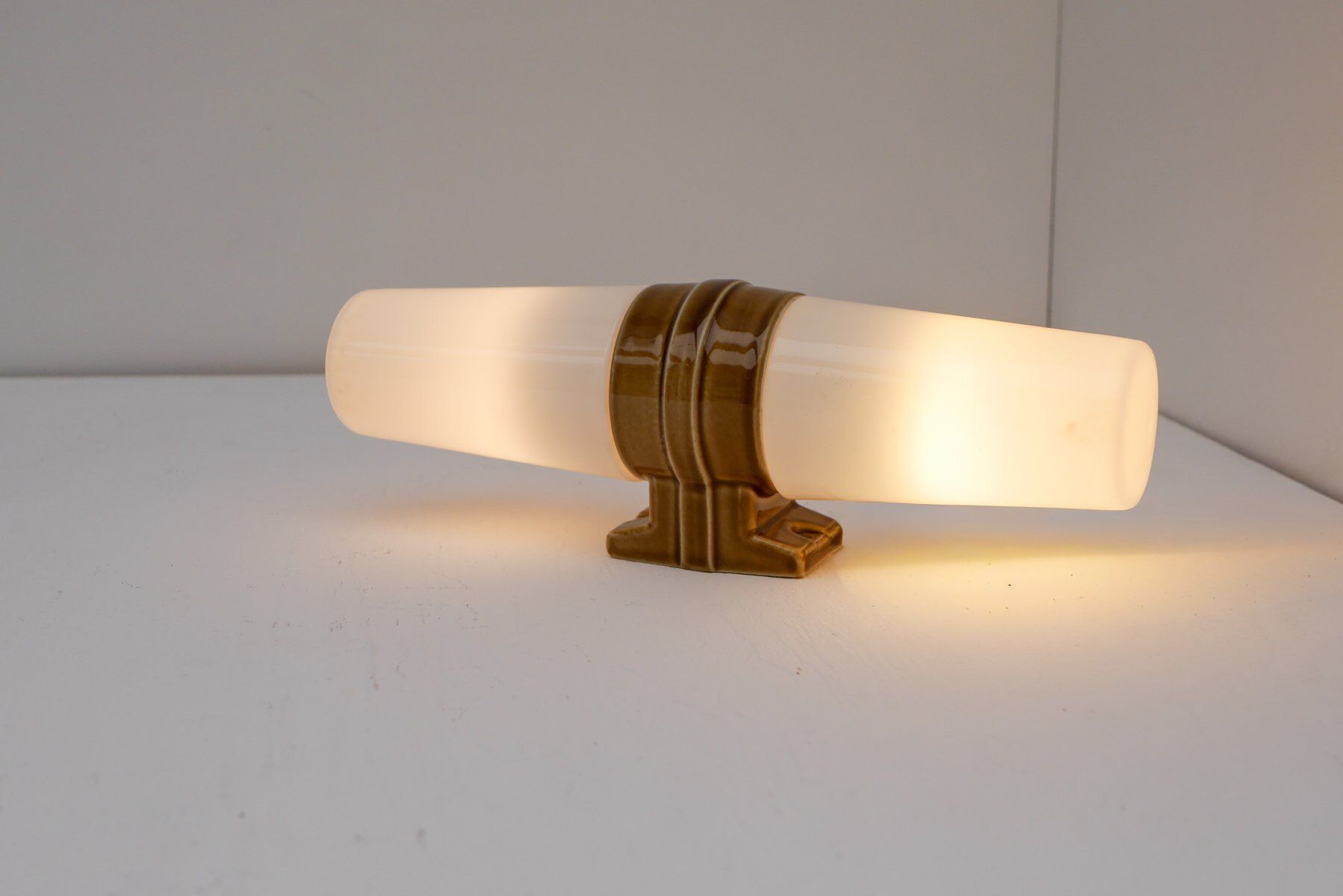 Vintage porcelain bathroom light by Sigvard Bernadotte for Ifö, 1960
