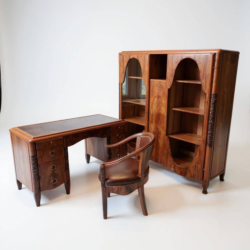 Art Deco period office furniture set