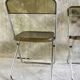 Pair of folding plexiglass and chrome metal chairs - space-age design 1970