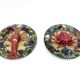 Pair of large wall plates Palissy Álvaro José Caldas da Rainha early 20th century