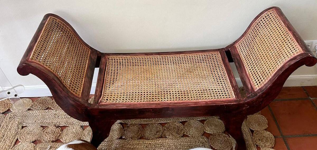 Anglo-Indian wicker bench