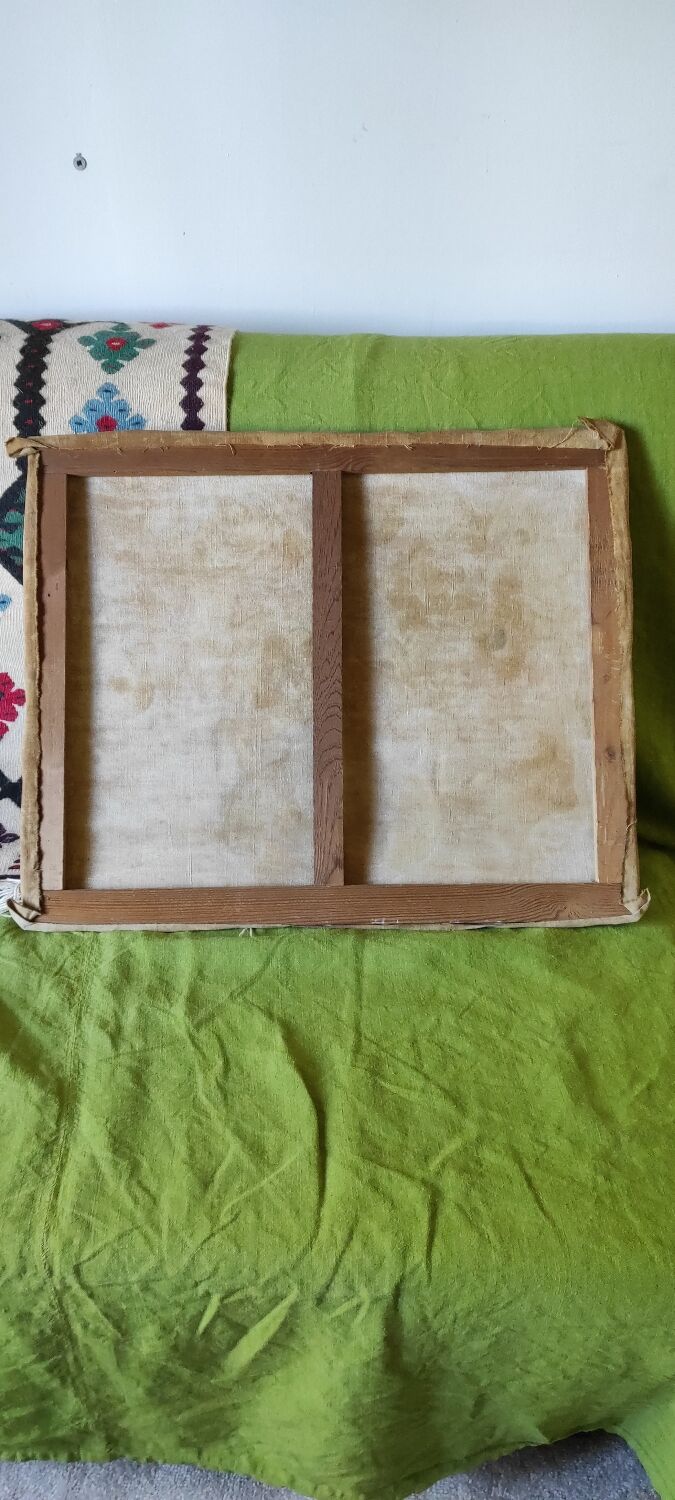 Painting bouquet of anemone flowers from the 40s signed