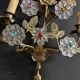 Important Pair of Church or Chapel Wall Lights in Gilded Brass and Glass, Late 19th Century, H 70 Cm