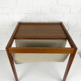 Danish teak side table with magazine rack, 1960s