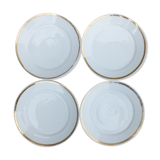 4 plates with hors d'oeuvre in porcelain of Paris 19th - gold net