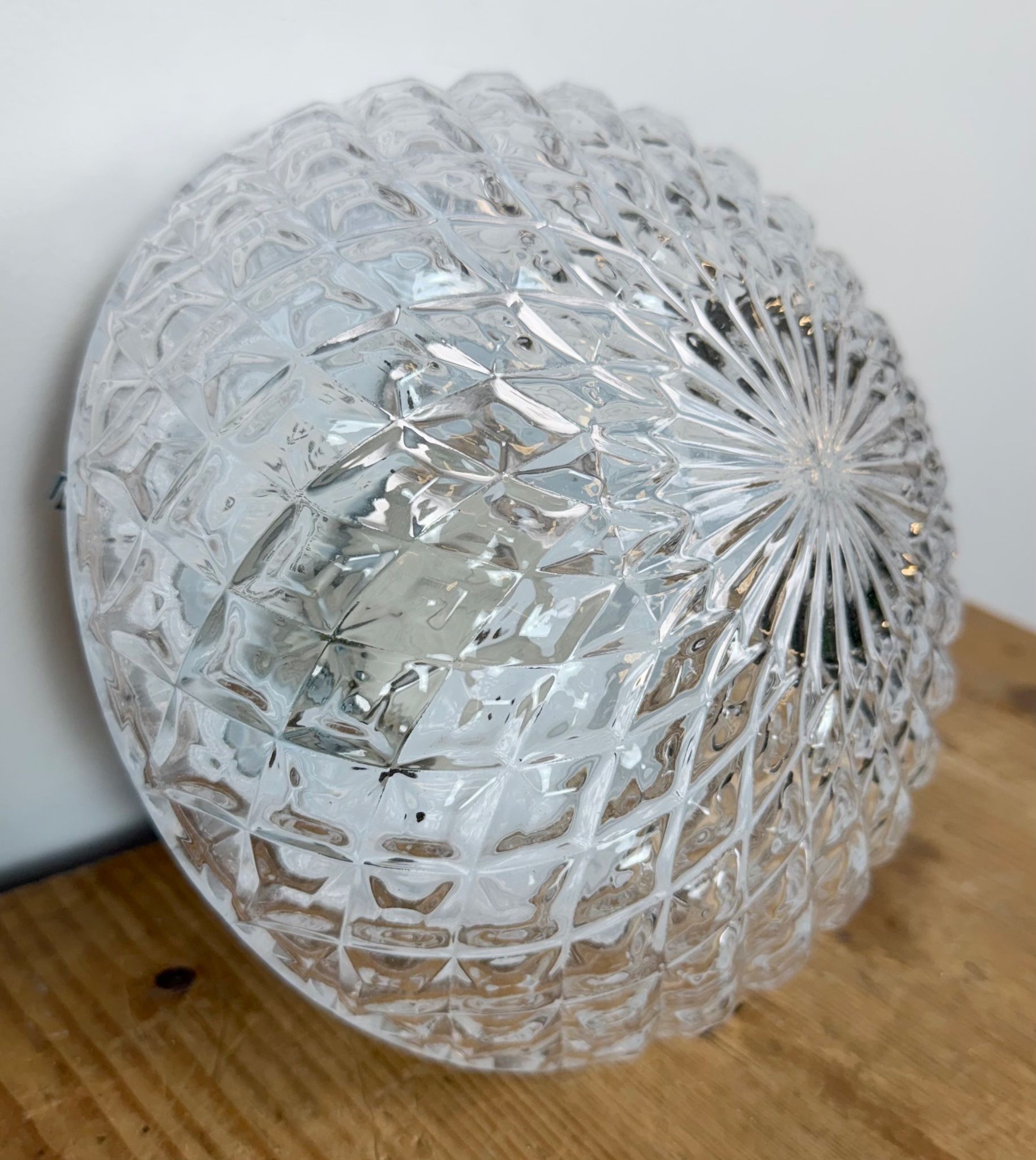 Vintage Glass Wall or Ceiling Light, 1970s