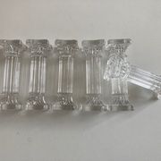 Set of 6 knife holder columns greek revival 1960 in ringing crystal