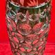 Carved crystal vase of green color - Work of Bruno LEHRER H : 25 cm