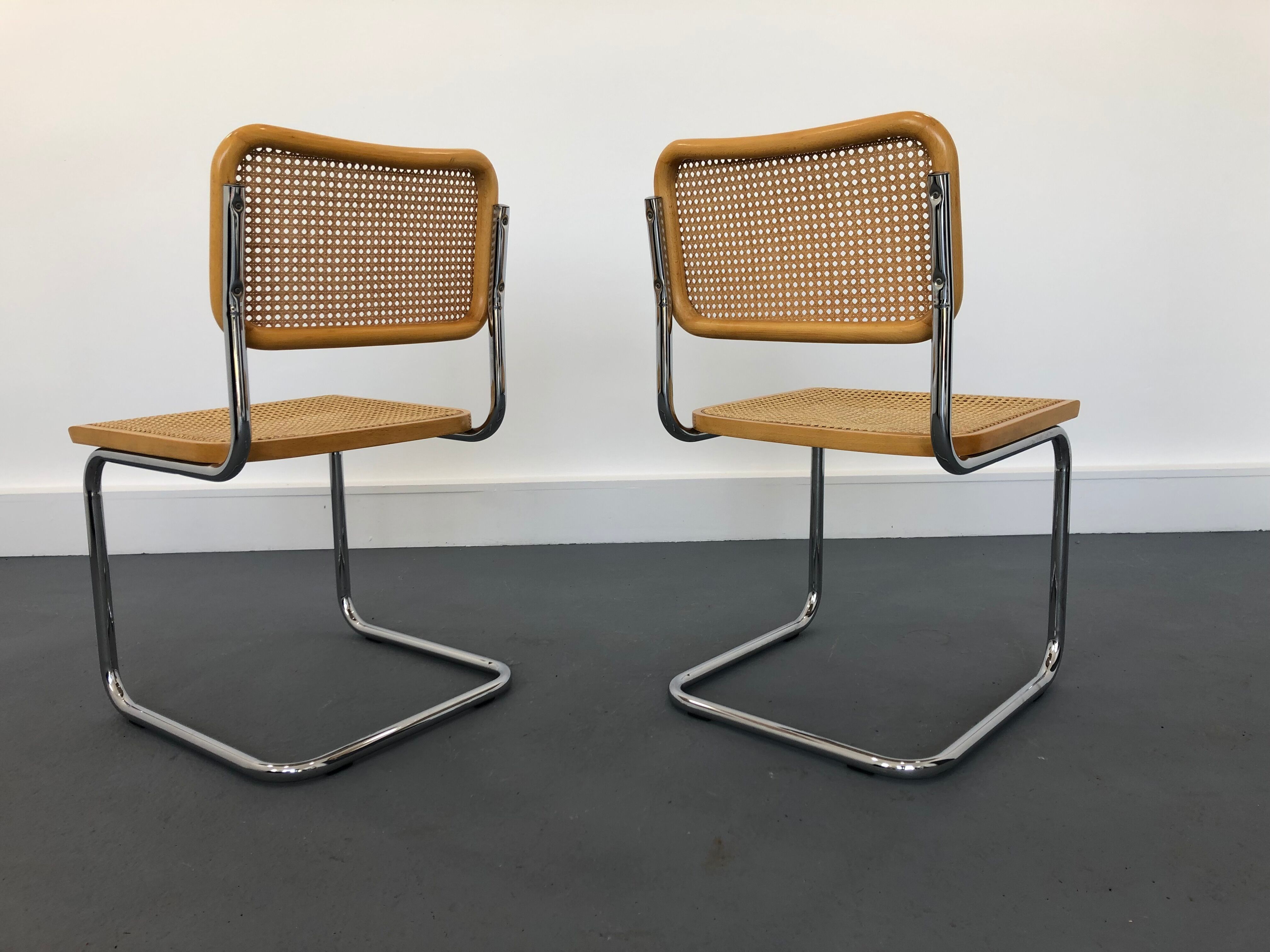 Pair chairs design Marcel Breuer, Italy, 1980