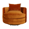 Velvet swivel and padded chair