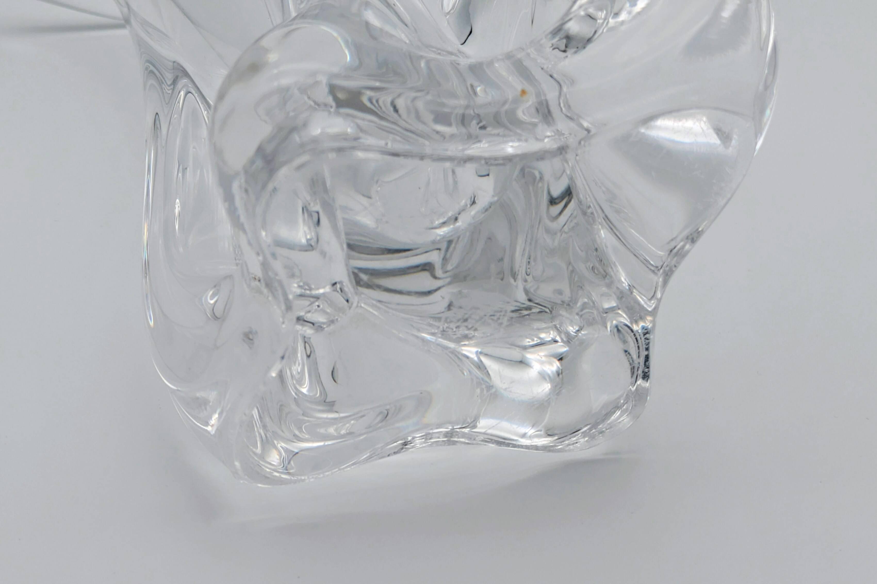 Large Pressed-Moulded Glass Vase "Swan" - Art Deco Style