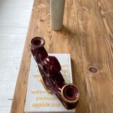 Vintage Vallauris red ceramic candlestick