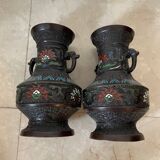 China Pair of bronze vases 19th century