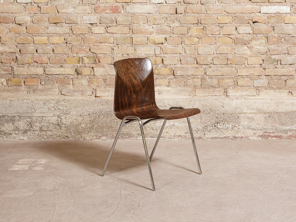 Lot of 6 chairs Thur op Seat in pagwood, 60s