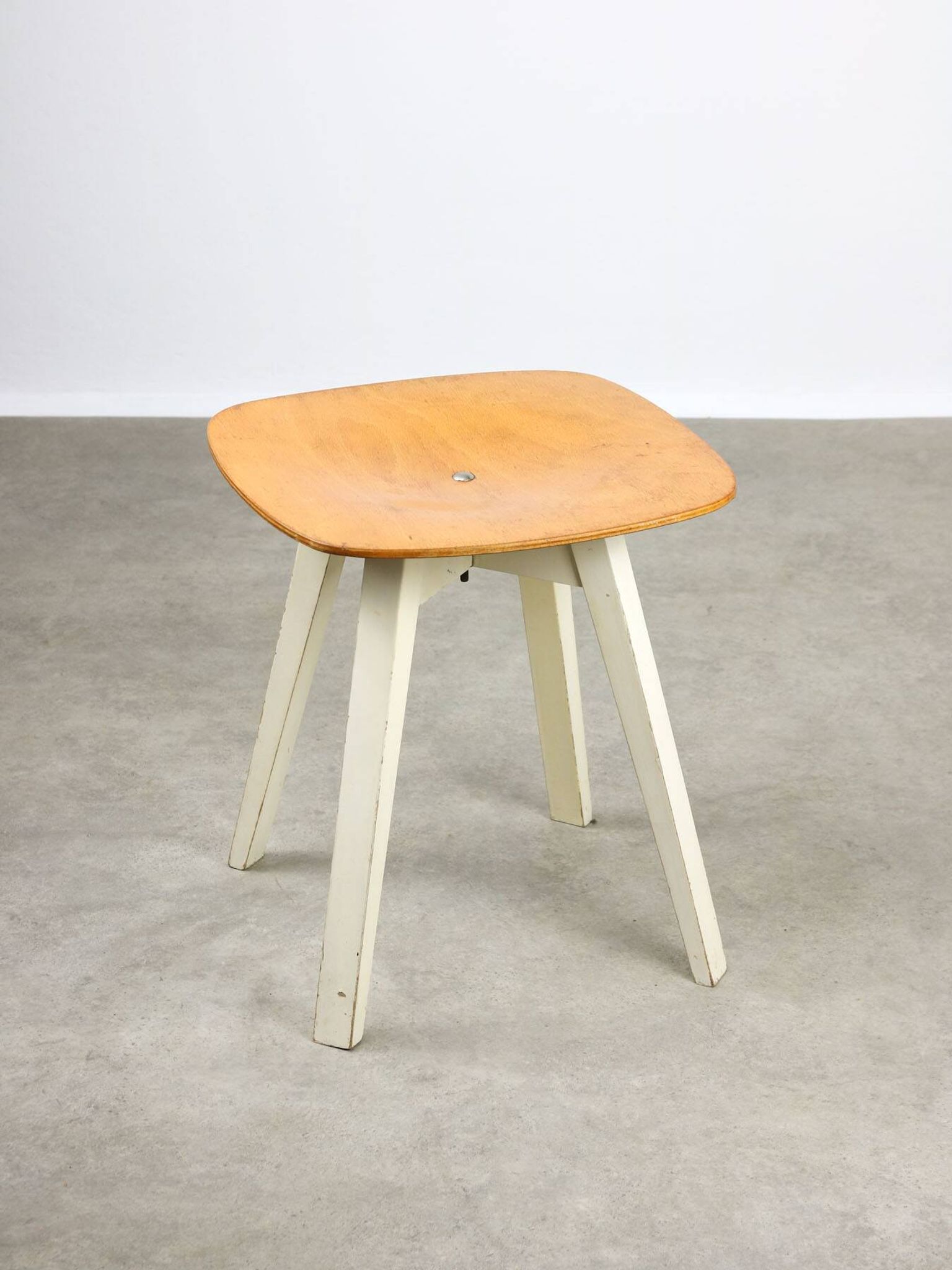 Tabouret en contreplaqué vintage à croisillons par Niko Kralj, 1954