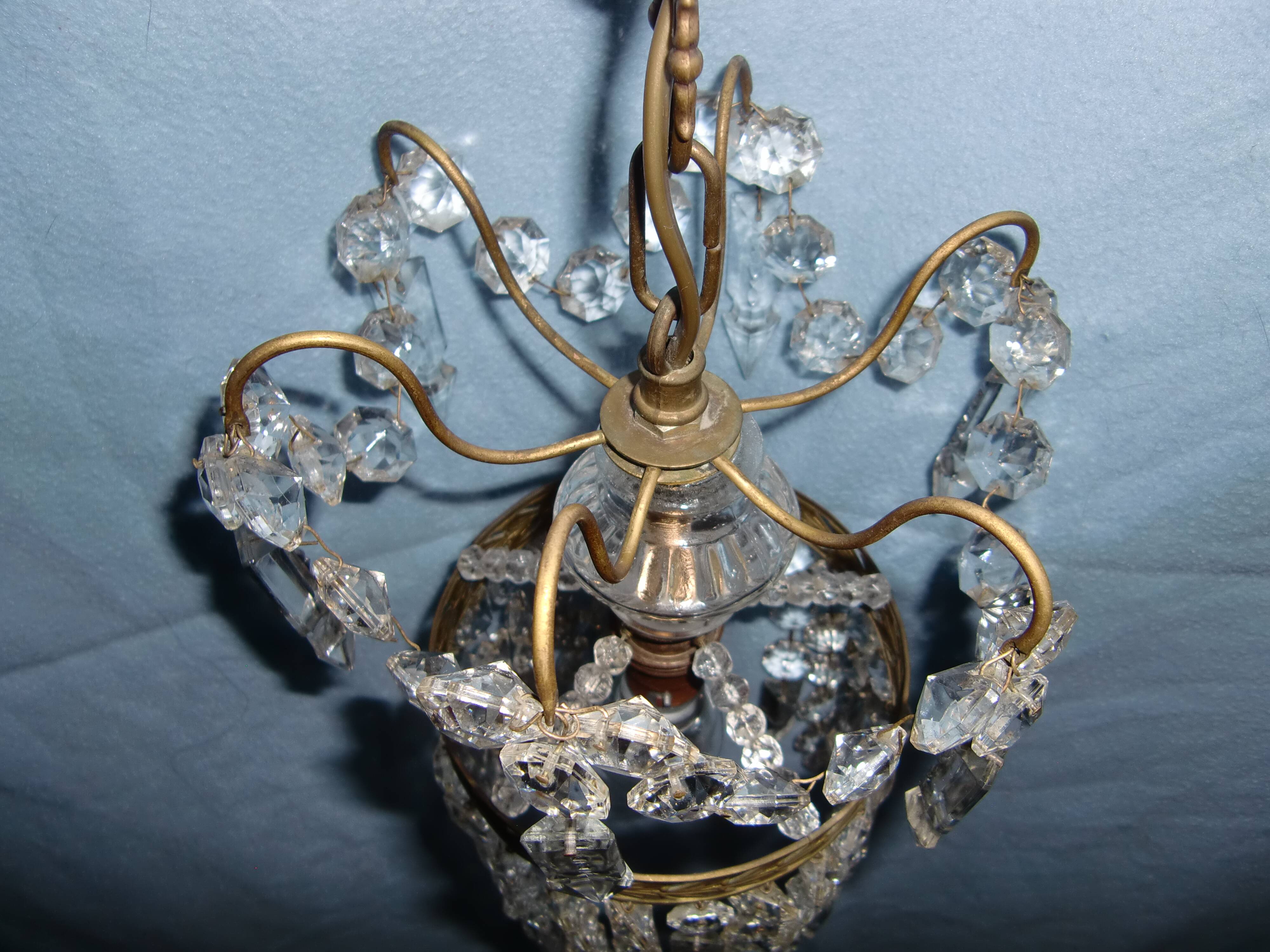 Petit lustre  "Rivière de diamants" en cristal blanc