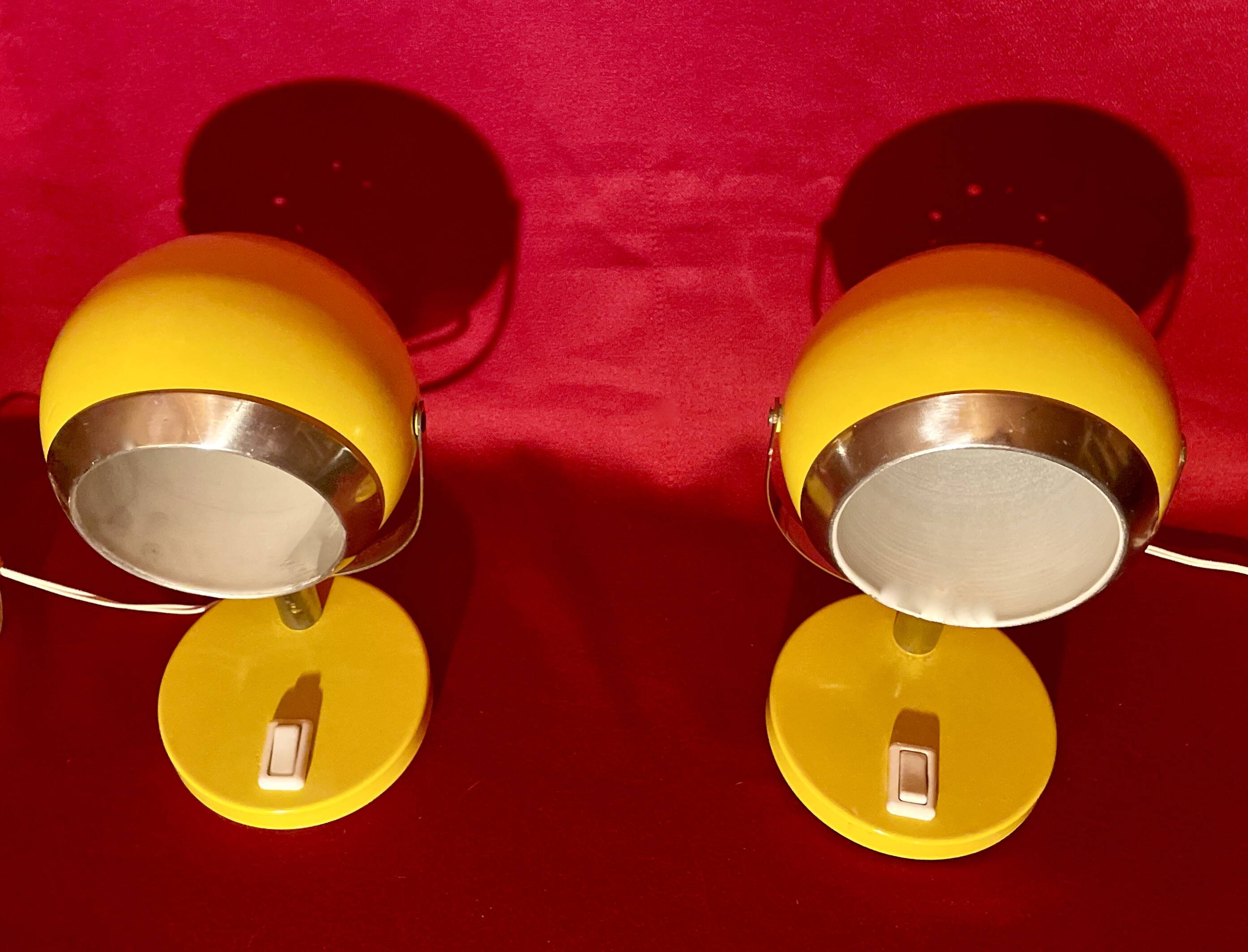 Pair of Eye Ball lamps, Space Age, 70s