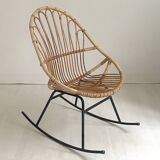 Rocking-chair en rotin