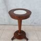 Art Nouveau side table in walnut and marble