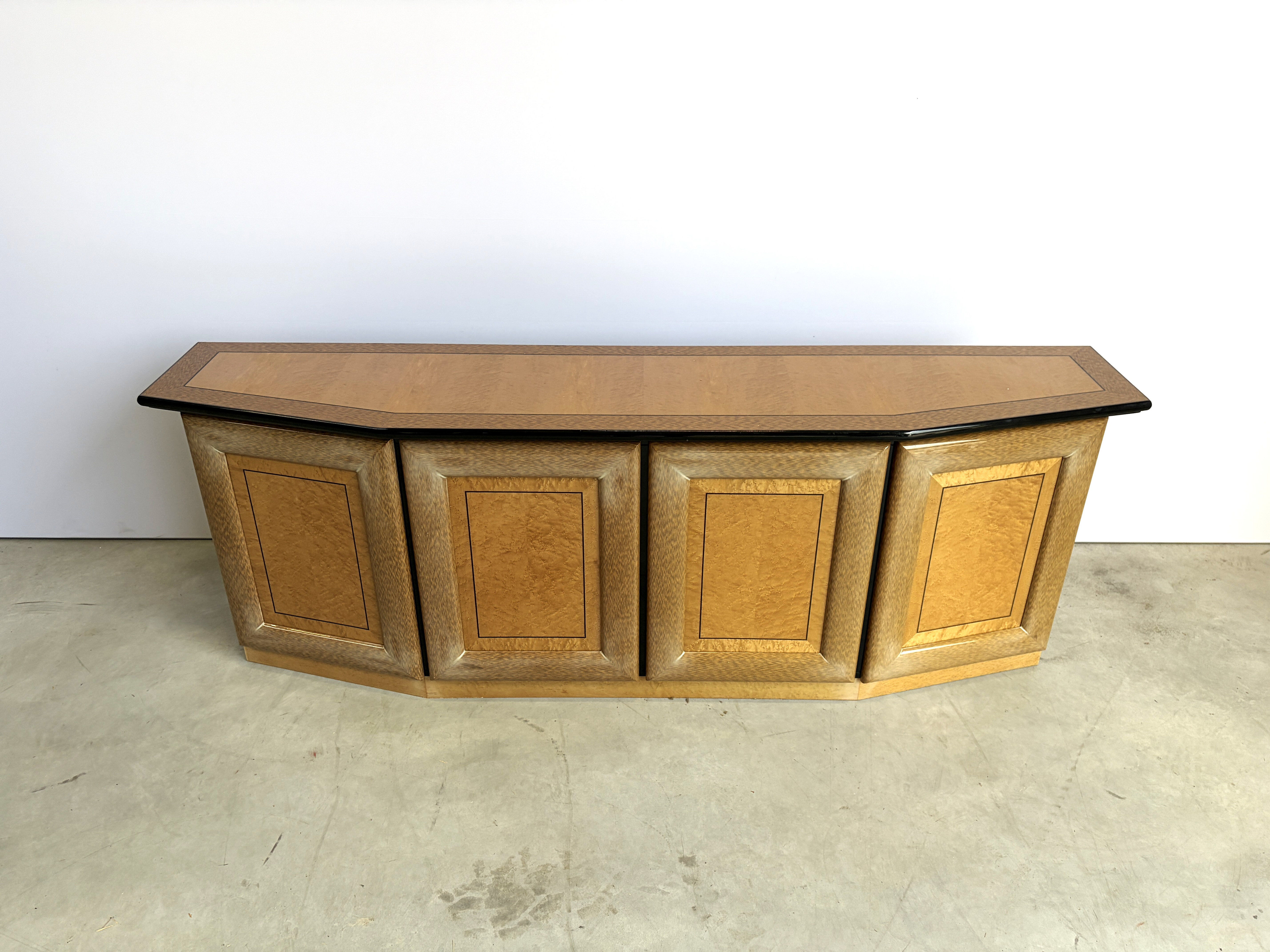 Vintage burl wood credenza, 1980s